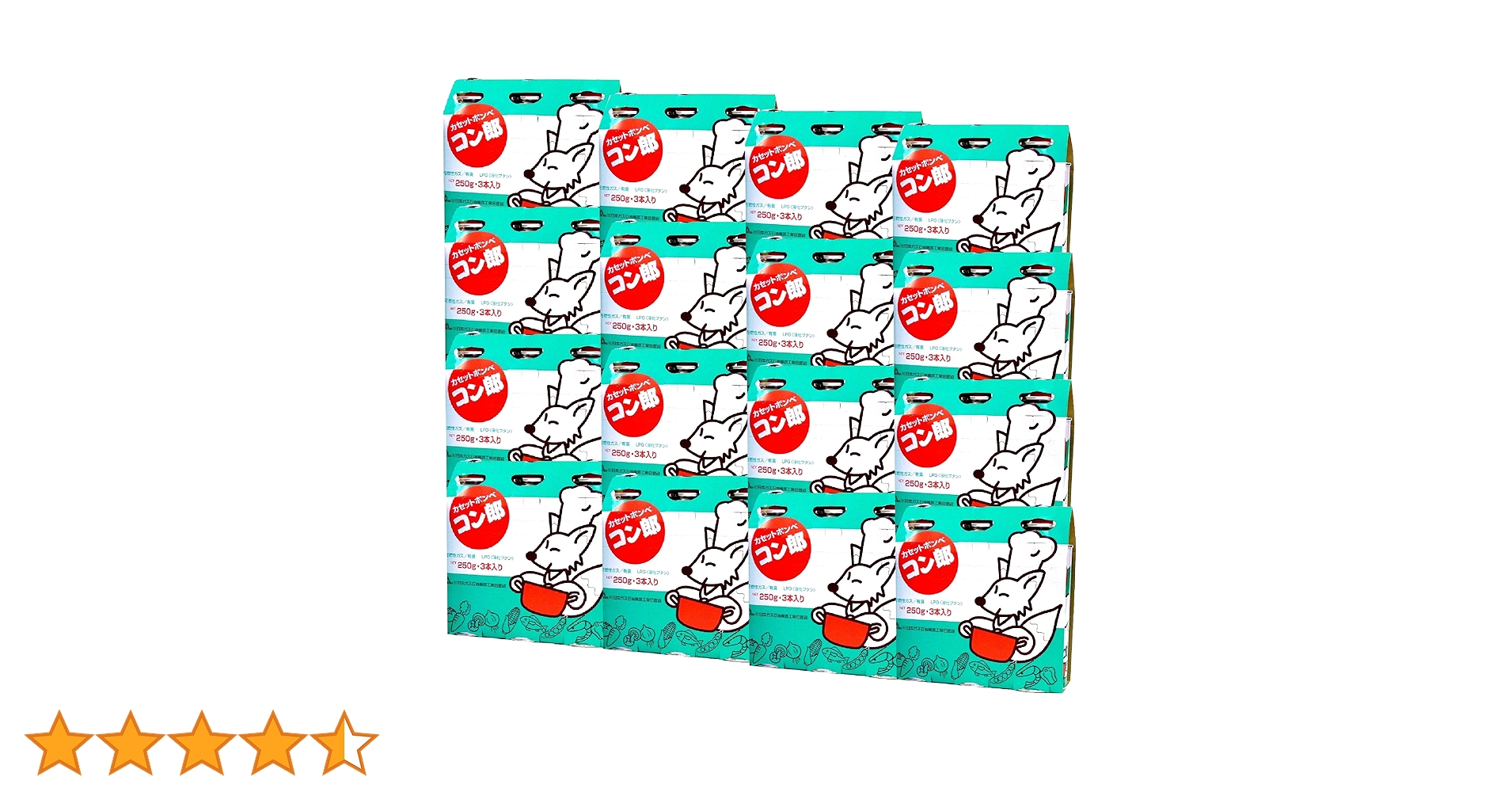 コン太郎様 Amazon.co.jp: ﾄｳｶｲ 東海 カセットボンベ コン郎 250g*3本入×16